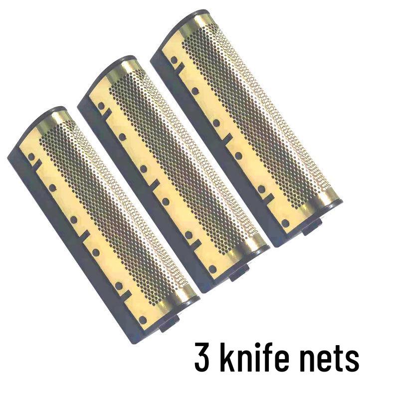 White Electric Three-Blade Mesh Head Shaver - Waterproof Clipper for Balding and Hair Trimming