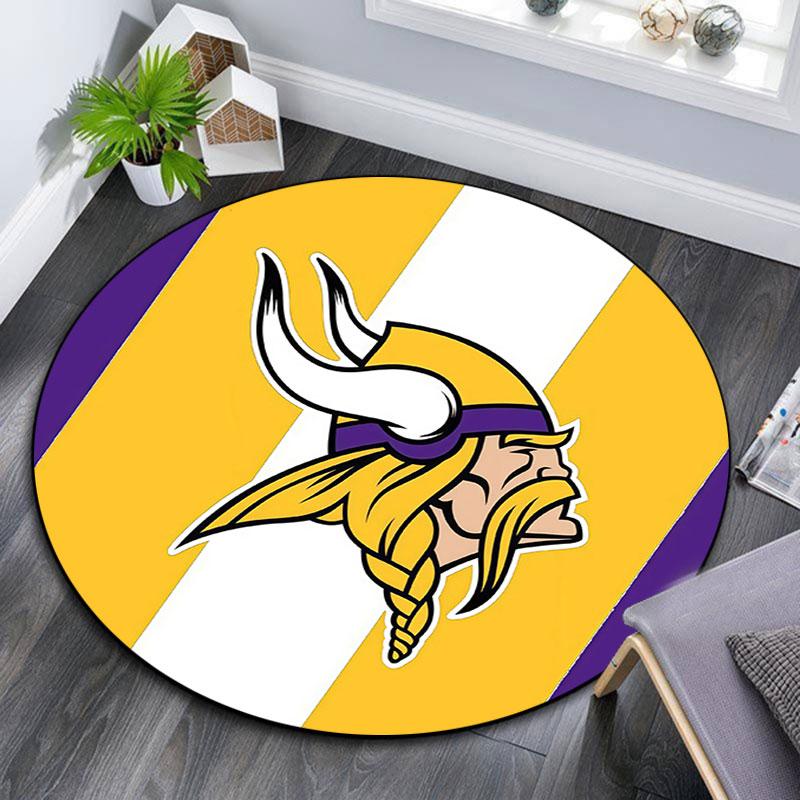 Minnesota Vikings2,Runder Teppich,Teppich für Wohnzimmer Schlafzimmer Sofa Spielzimmer Dekoration,Rutschfeste Bodenmatte