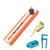 Multifunctional Angle Ruler, Precision Woodworking Protractor Level Measure Tool For Carpenter, 90/45 Degree With Depth Gauge