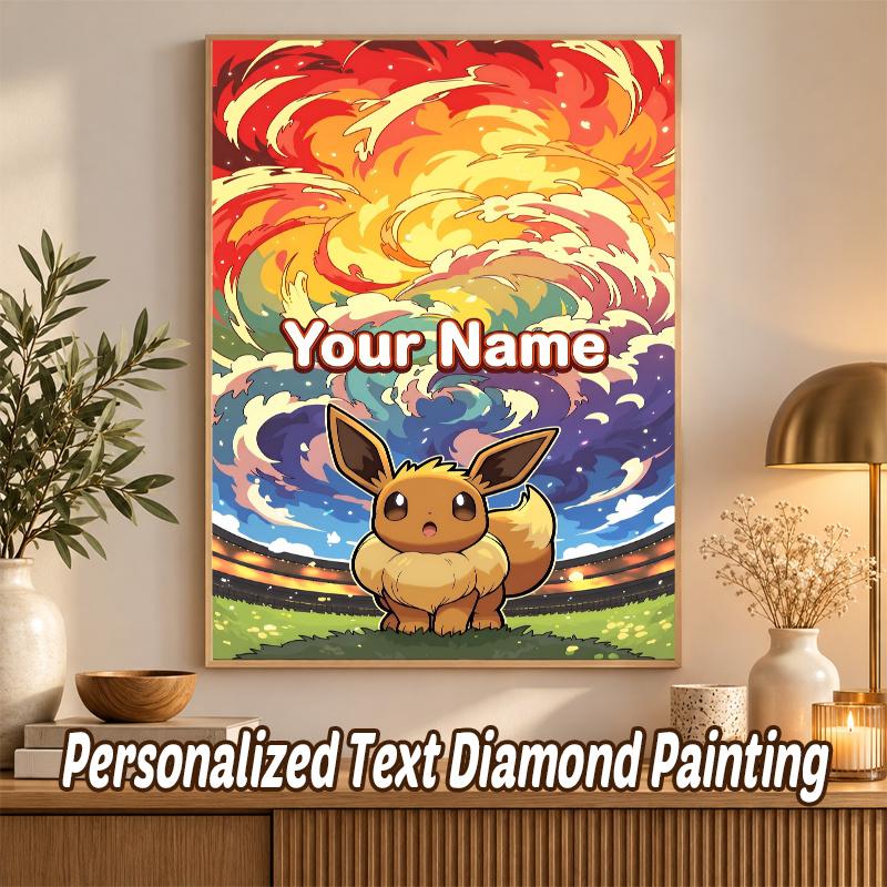 Eevee Evolutions Custom Name Diamond Painting Personalized 5D Full Drill DIY Diamond Art Home Decor