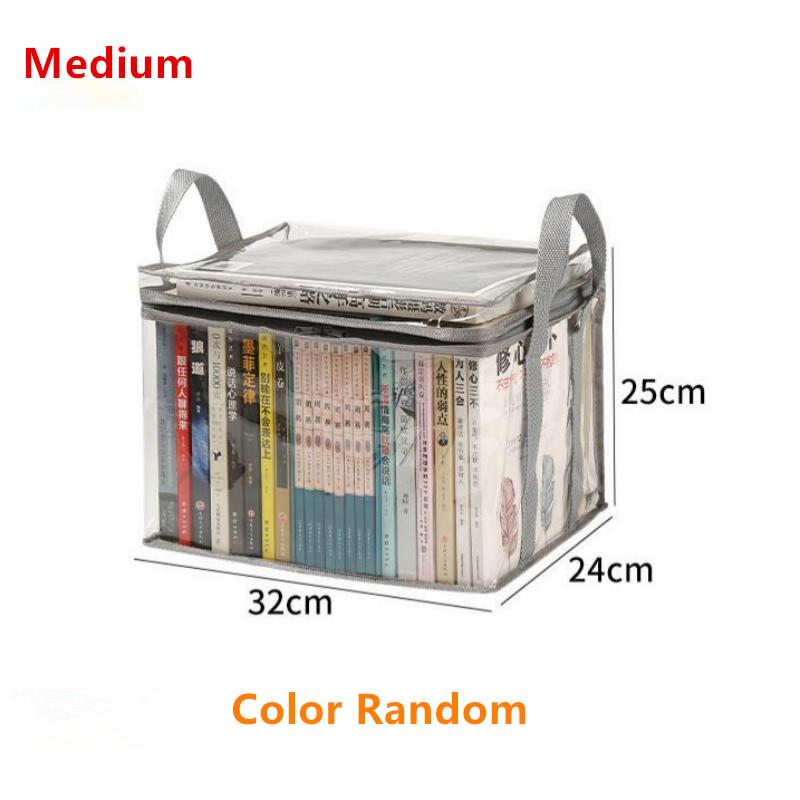 Foldable Book Box Student Dormitory Classroom Book Organizer Transparent Waterproof Household Book Organizing Storage Box Props