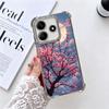 Dreamy Night Cherry Blossom Tree Plating Phone Case For Xiaomi Redmi Note 14 15 Pro Plus 13 12 11 11S 11T 10 9S 9 5G Anti-Fall A