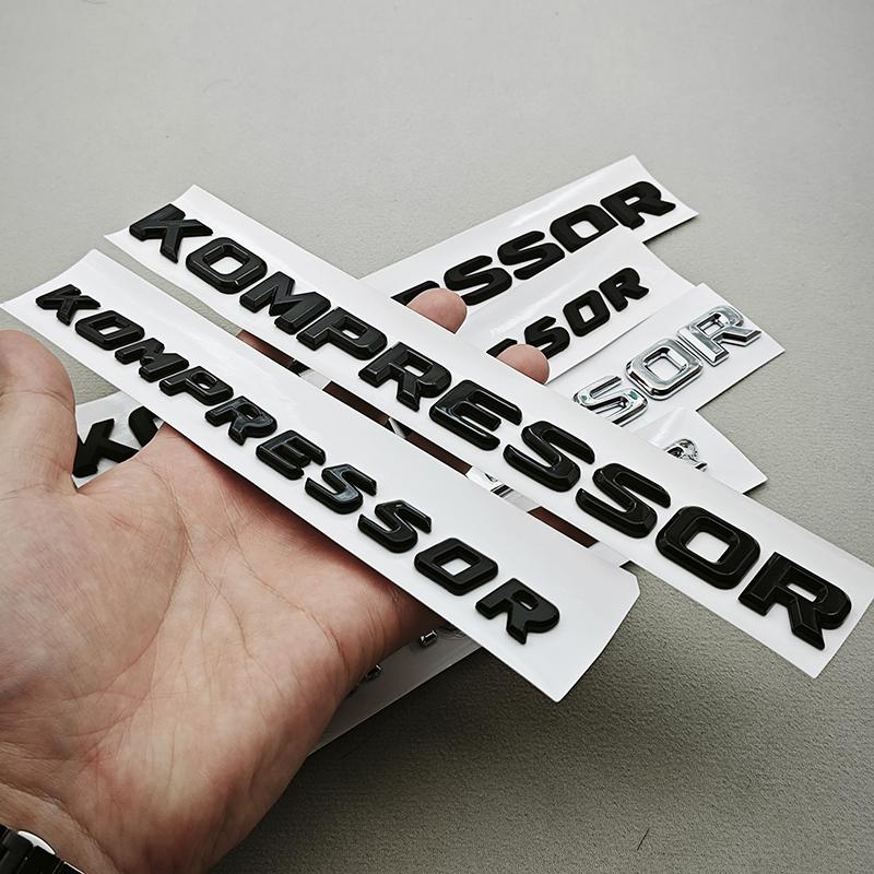 3D ABS Car Letters Logo Kompressor Fender Side Badge Trunk Emblem For Mercedes Benz A B C E G S Series Sticker Accessories QP1