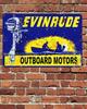 Evinrude Outboard Motors Sign Aluminum Metal X Rustic Retro AgedAluminum