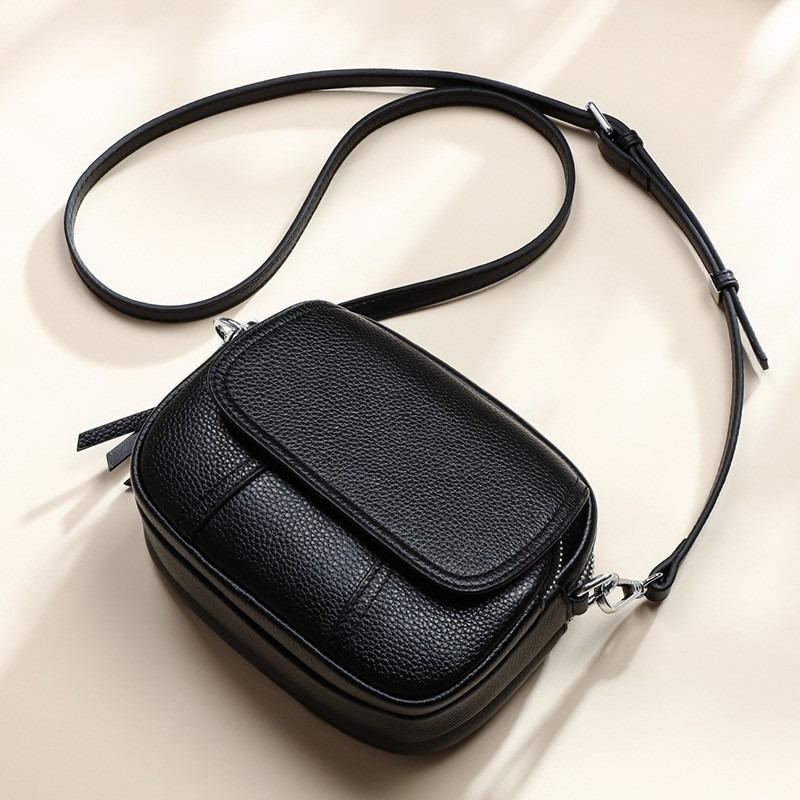 Bag women's autumn and winter new leather women's bag fashion small bag versatile messenger shoulder bag small round bag