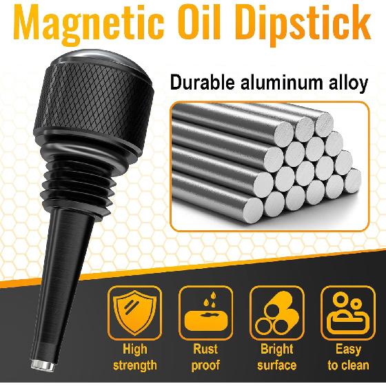 Ecocstm 55201 Magnetic Oil Dipstick for Inverter Generators | Compatible with Predator/Wen/Yamaha, Aluminum Generator Magnetic Oil Dipsticks with O