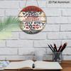 2D Flat, 1pc Round Aluminum America 250th Anniversary Sign, Rustic July 4th 2026 Patriotic Metal Wall Decor, Retro American Flag & Eagle Design