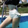 Damen Hohe Taille Einfarbig Rüschenbesatz Yoga-Shorts Enganliegend Po-Lifting Lässig Dritte Shorts Übergröße Sportliche Unterteile
