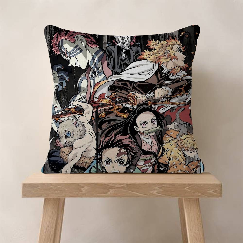 Japanese Anime DDemon Slayers Wall Pillow Cover Design Cushion Cover Decor Holiday Decorati