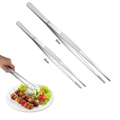 20CM/30CM Haus Medizin Garten Küche Grillwerkzeuge Lange Grill Lebensmittelzange Edelstahl Gerade Zähne Pinzette Praktisch