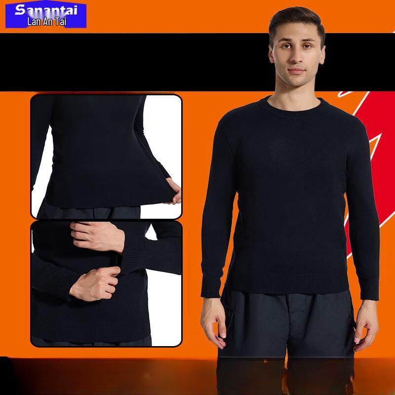 Miling San antai Firefighter Men s Round Neck Loose Knit Sweater