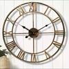 3D Roman Numerals Clock Iron Art Wall Hanging Clock Time Display Metal Silent Clock Room Arrangement Wall Ornament Home Decor