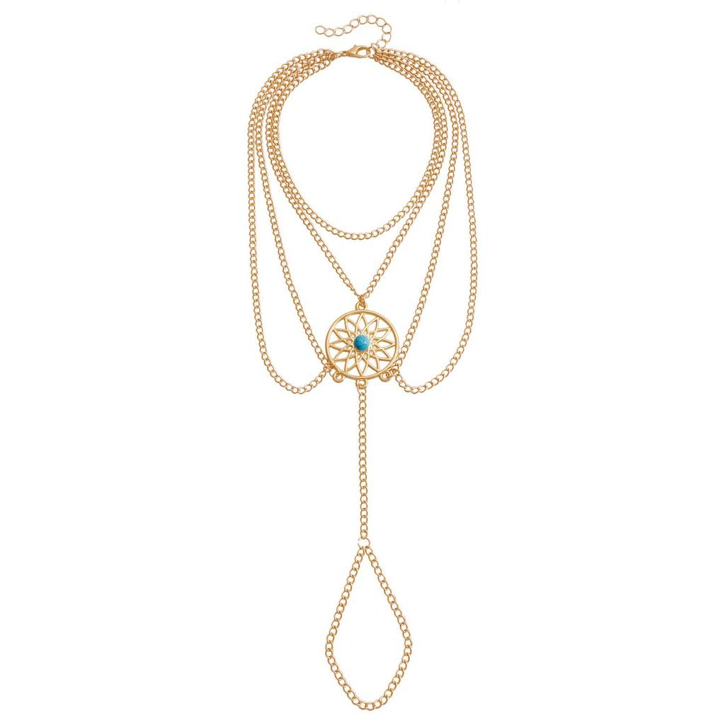 Ethnic Geometric Tassel Anklet: Fashionable Multi-Layer Beach Jewelry
