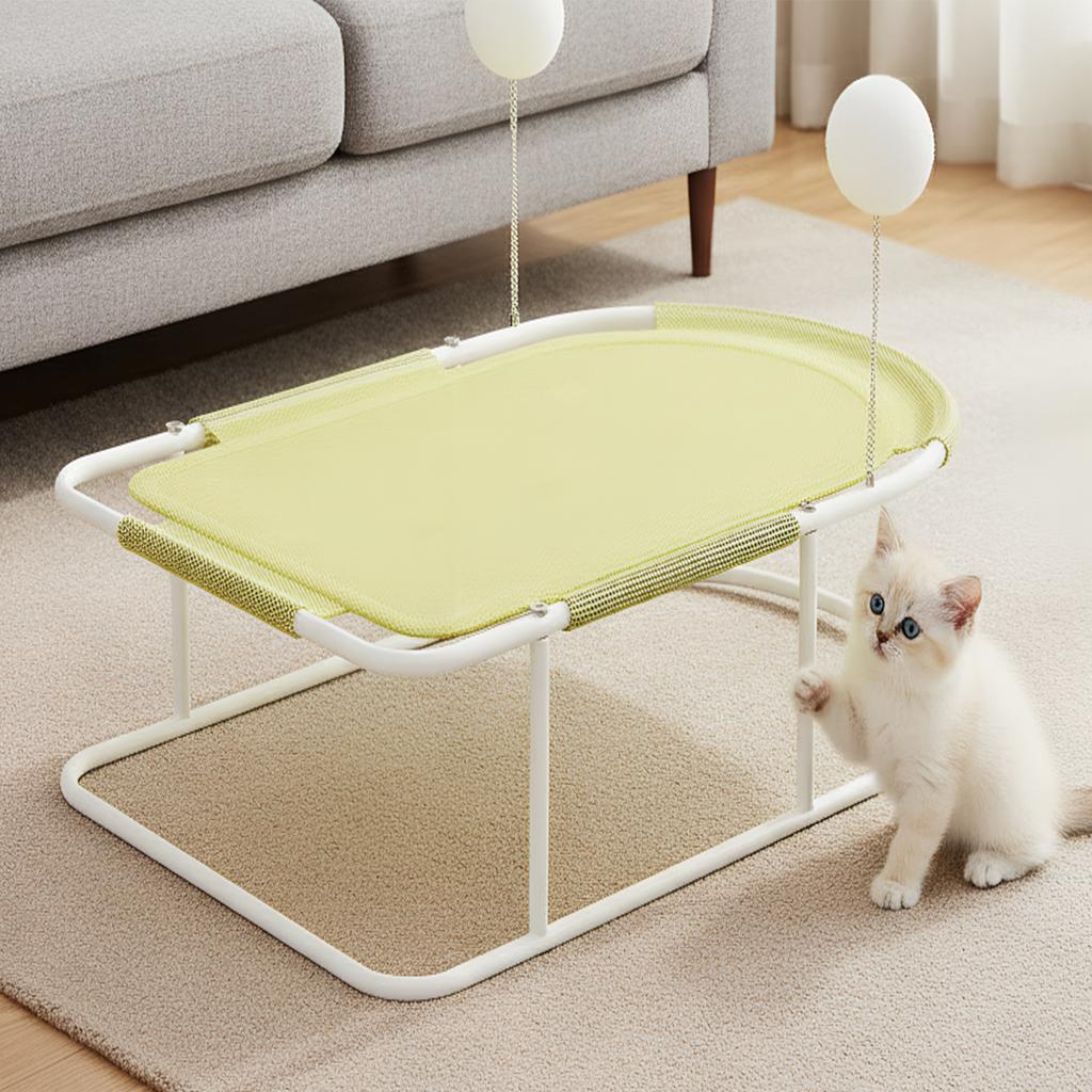 Elevated Cat Hammock Bed With Washable Breathable Mesh Fits Up To 10kg Elevated Outdoor Pet Cot for Kittens/Small Dog