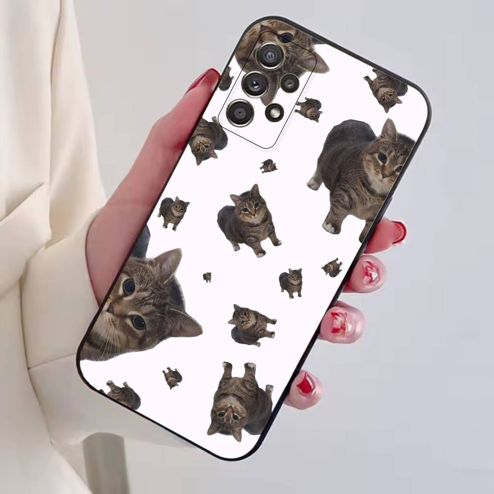 Mignon Chat Animal de Compagnie Mèmes Coque de Téléphone Pour Samsung S25,S24,S21,S22,S23,S30,Ultra,S20,Plus,Fe,Lite,Note,10,Housse Noire
