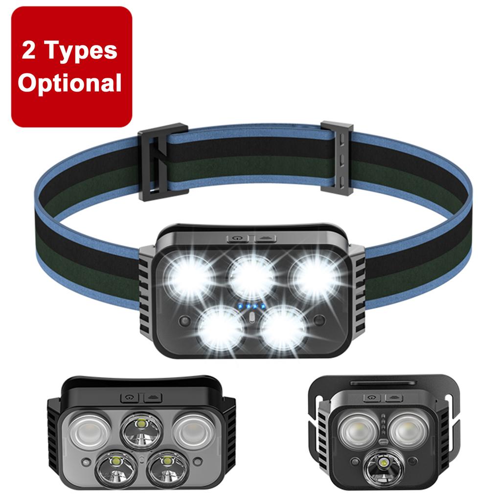 Mocna latarka czołowa do użytku na zewnątrz, mała latarka indukcyjna, nocna, wędkarska, bardzo długa żywotność