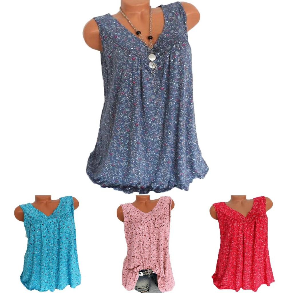 Women's Summer Loose Sleeveless Vest T Shirt Blouse With Elegant Boho Lace Design