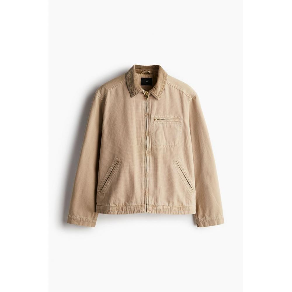 

Куртка джинсовая HM Regular Fit Corduroy Collar бежевая L