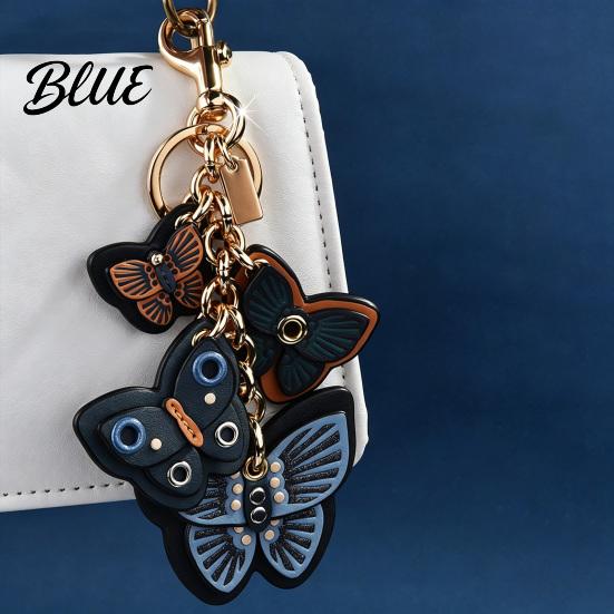 Durable Butterfly Keyring Keychain Pendant Imitation Leather Texture Key Chain