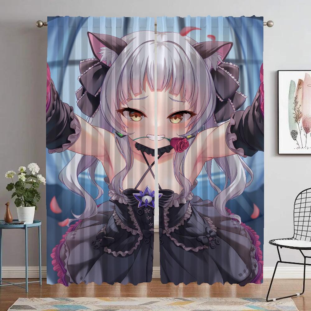 Myggnät för Kamera Hololive Gardiner Barnrum Halloween Dekoration Rullgardiner Avdelare Mörkläggningsgardin Vardagsrum