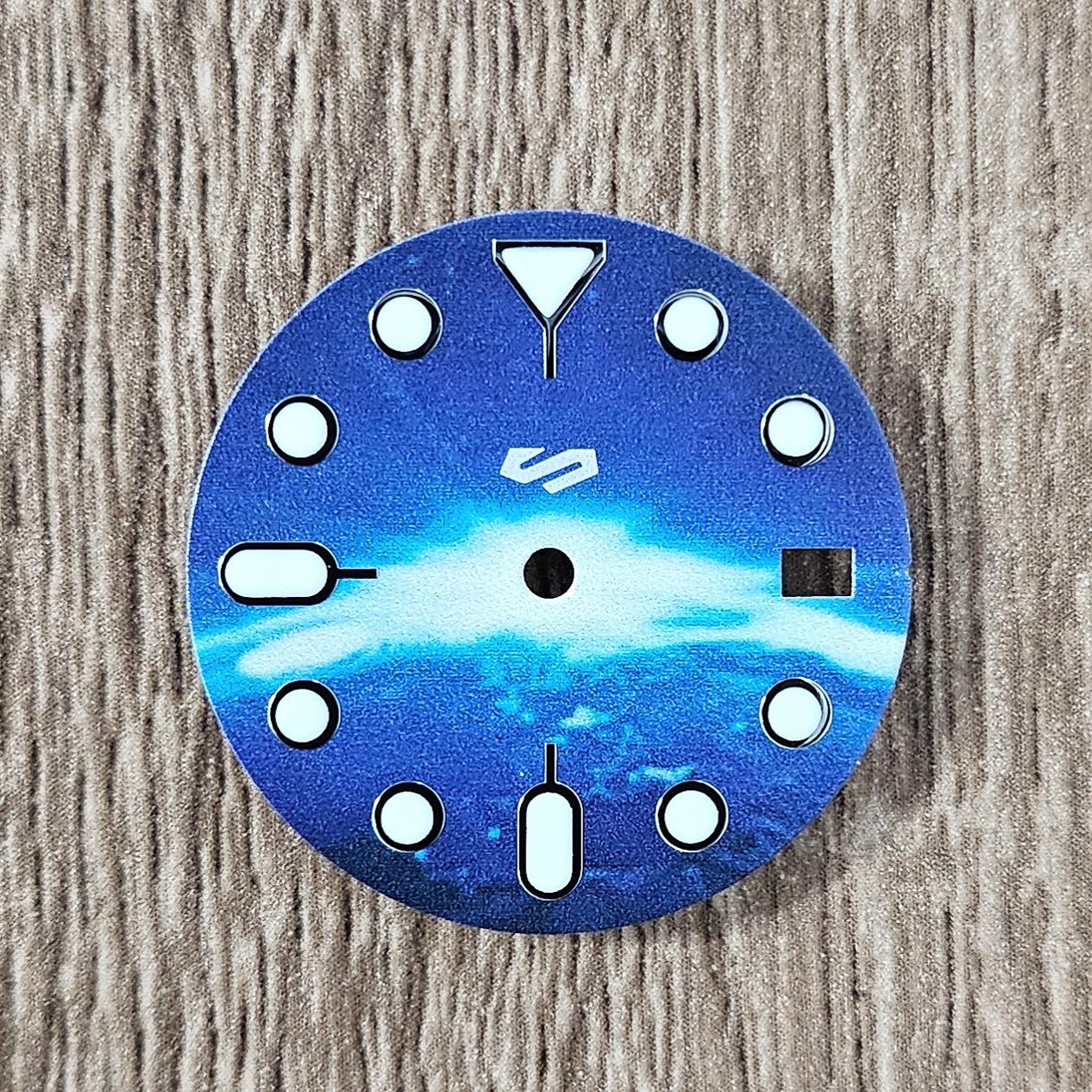 

NH35 Watch dial starry sky lunar star Watch faces with Green Luminous Conversion Watch Accessories for NH35 / NH34 Movement