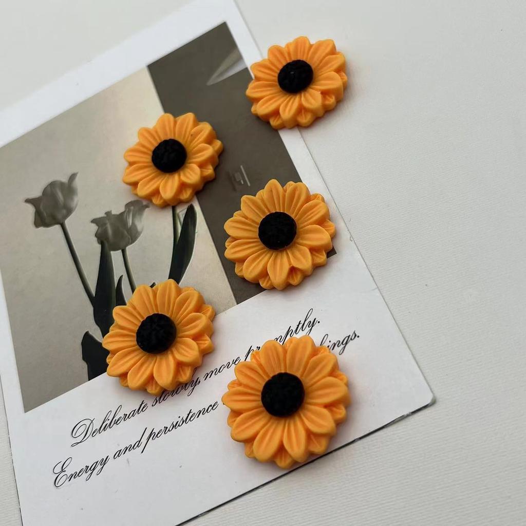 10/20pcs Sunflower Resin Magnets Kitchen Fridge Office Message Board Suitable Holiday Gifts Accessories Home Whiteboard Decorate
