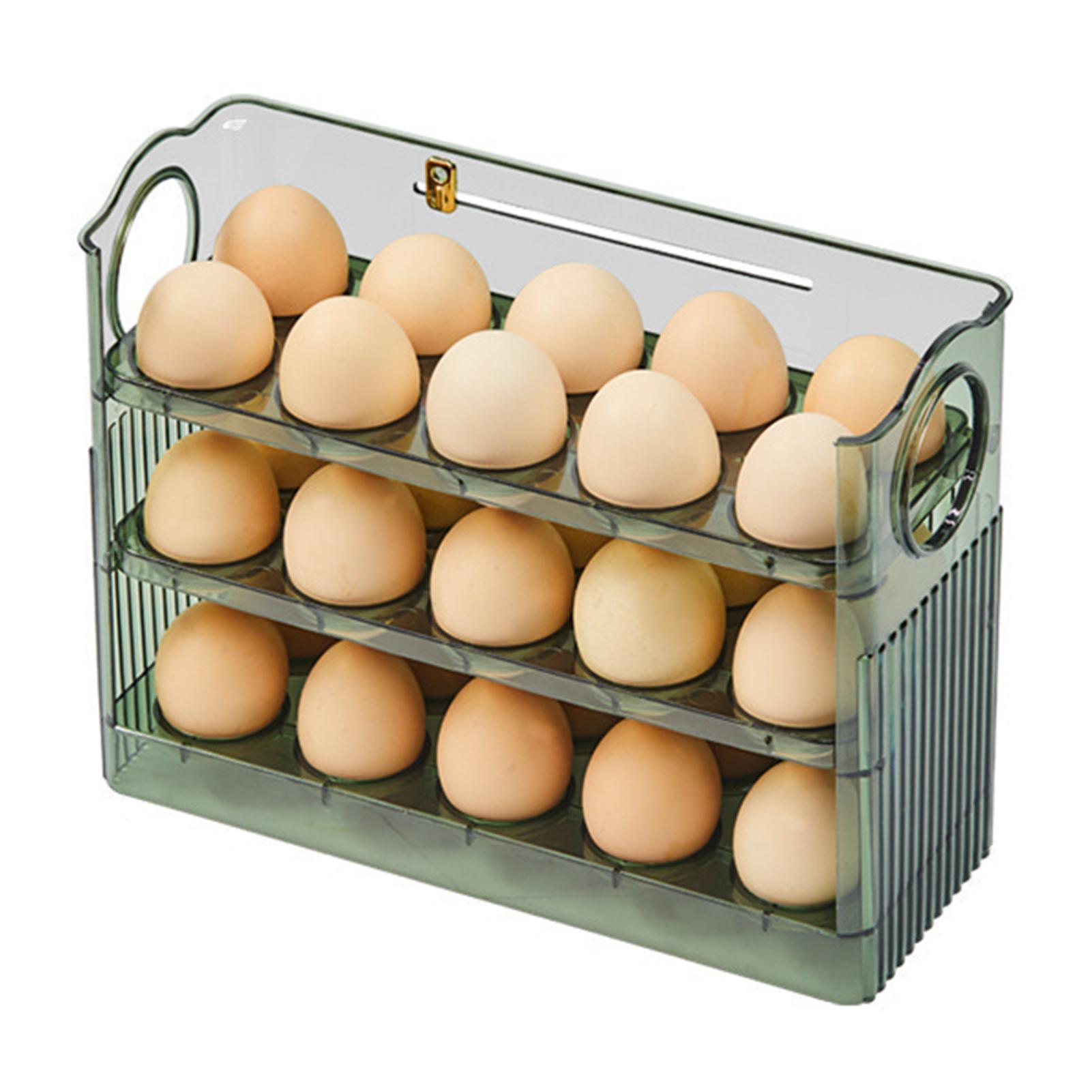 

Kitchen Egg Holder,Large Capacity Egg Fridge Storage Box,Multi-Layer Egg Tray Organizer,Space Saving Fridges Egg Container As Shown
