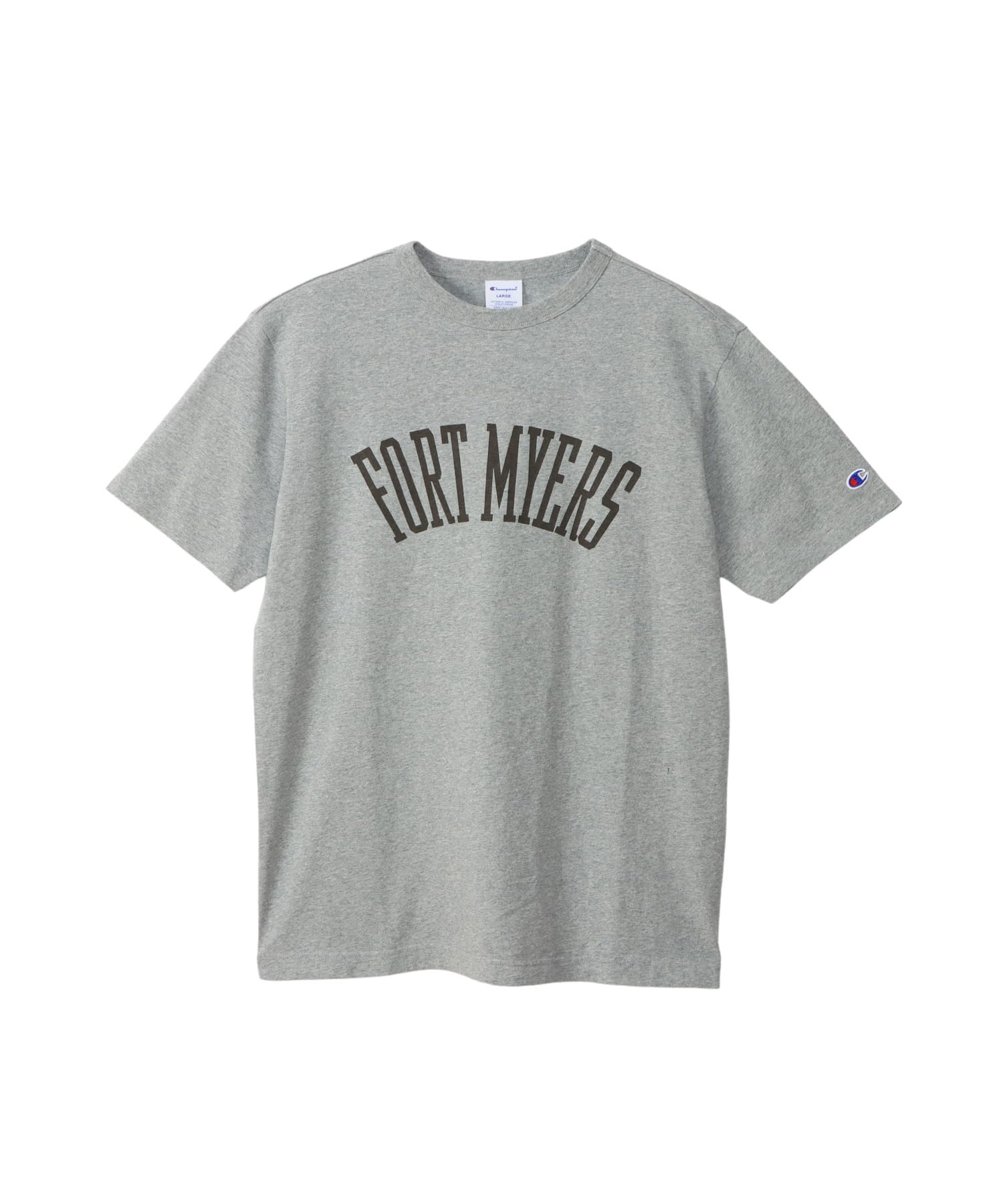 

Champion Базовая футболка с коротким рукавом Оксфордская Футболка с коротким рукавом и графическим принтом USA для мужчин, C3-B344, Серая, Рукава, Горловина, 100% хлопок, Ткань,