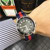Mens Quartz Watch With Nylon Strap Sport Casual Round Dial Stainless Steel Buckle Alloy Case Mineral Glass