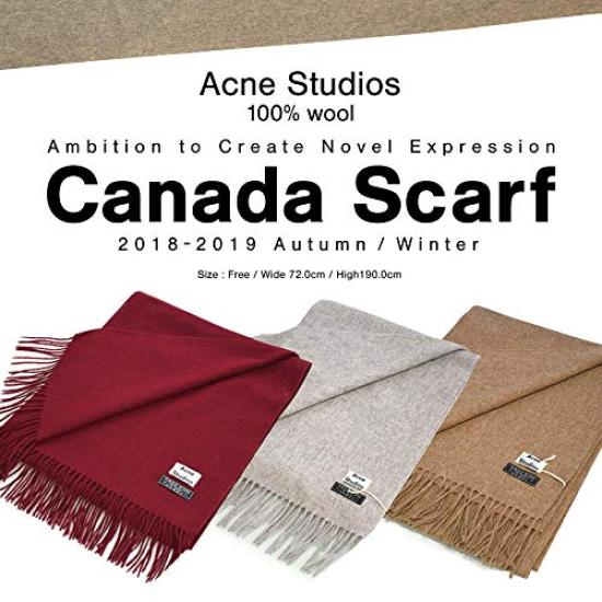 Acne Studios Large Wool Solid Canada Gray 10 Includes Shopper Women's Scarf/Stole, Color, Fall/Winter, Scarf, Melange, Colors, Bag. [Used]