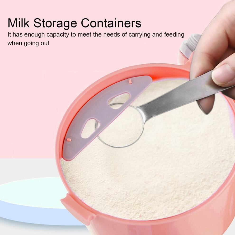 Baby Food Containers Large Pink Safe PP Material Sufficient Capacity Compact Portable Cute Style Powder Dispenser