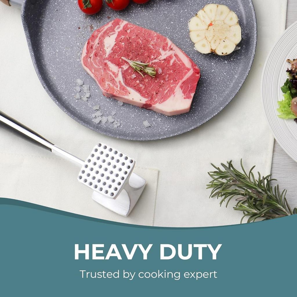Fleischklopferhammer mit bequemem Griff, doppelseitiger Hammer für die Küche, robuster Stampfer zum Zartmachen von Steak, Rindfleisch und Fisch