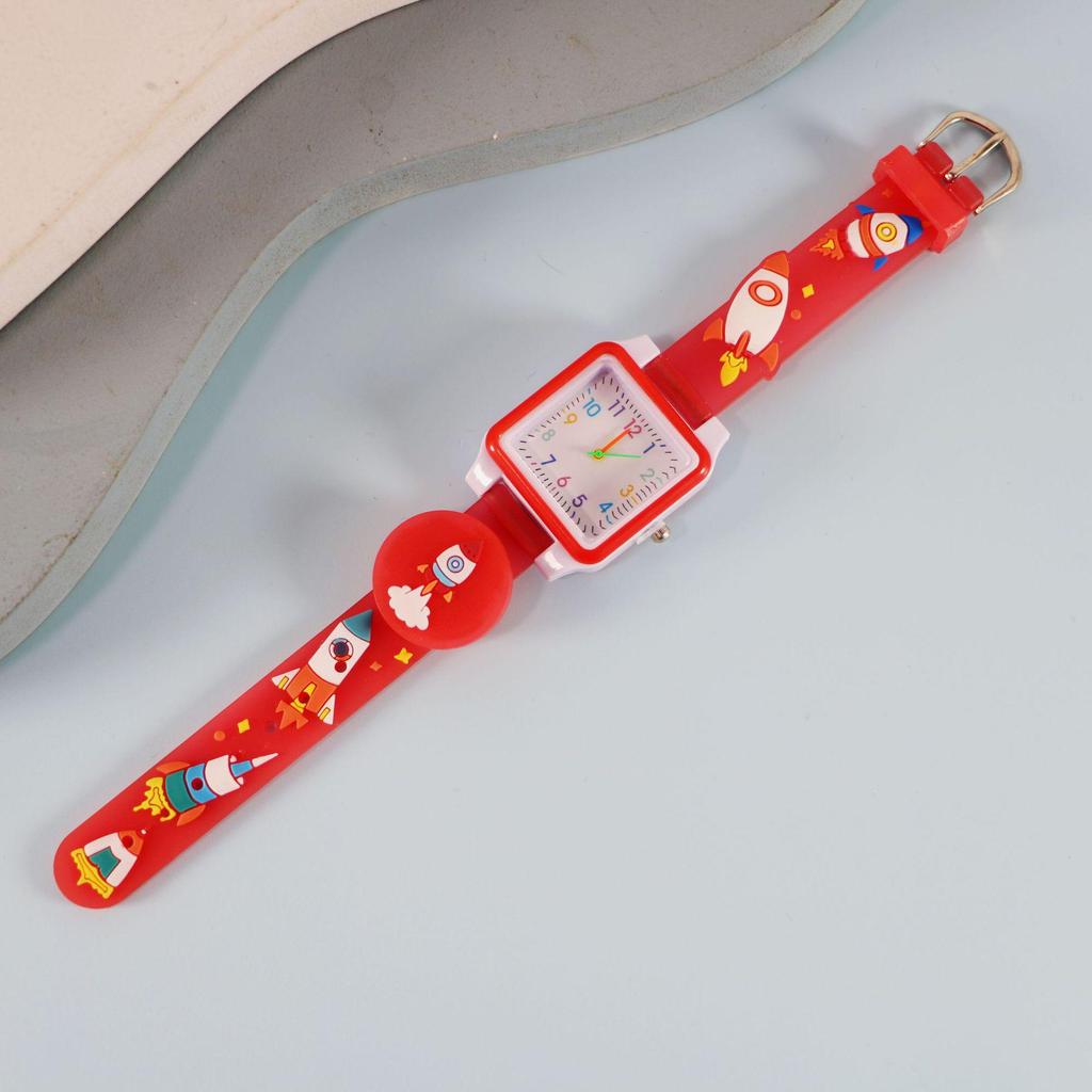 Cartoon Luminous Quartz Watch for Elementary Kids - Heart Design, Electronic & Pointer Display