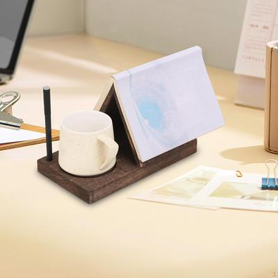 Buchhalter mit Tasse Dreieckiges Holz-Bücherregal Massives Mehrzweck-Holzregal Bücherregal