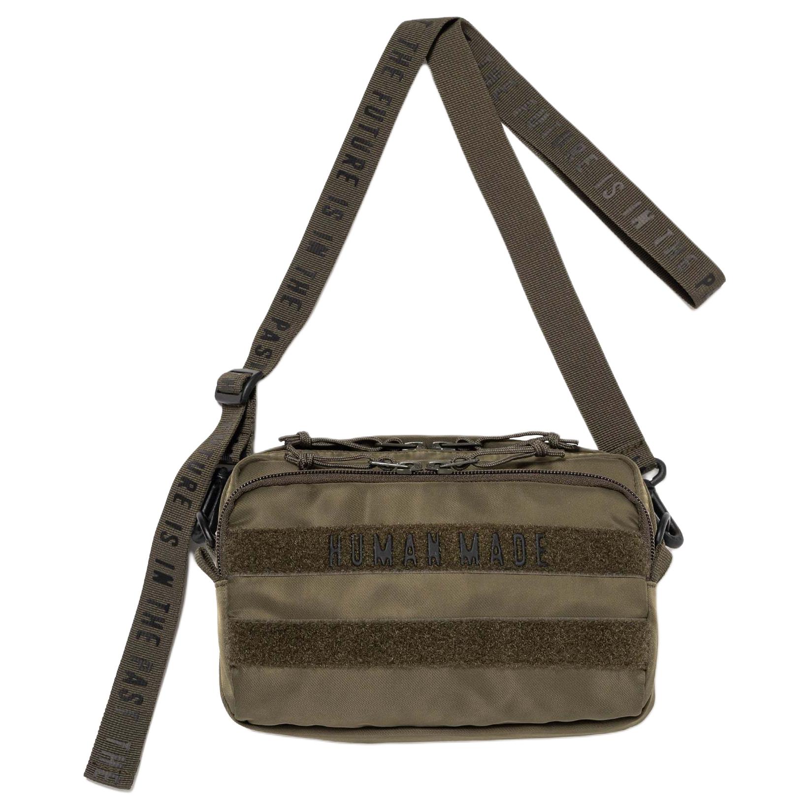 

New HUMAN MADE Nylon Shoulder Bag, Crossbody Bag Small Unisex Olive Green HM29GD009OLIVEDRAB 22.1*4.1*14.0CM