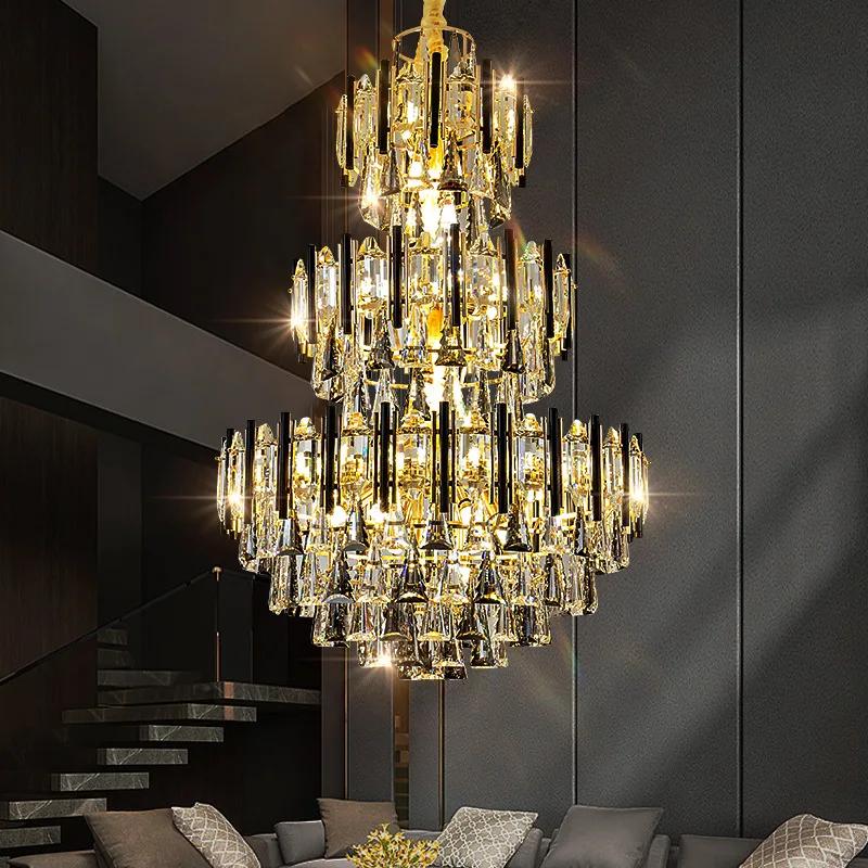 High-end Winery Chandelier Club Headlights Villa Living Room Lights Hotel Luxury Crystal Lights Project Decorative Lights