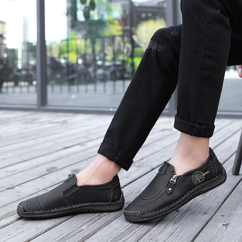 Fashion Lightweight Mens Slip on Shoes 2024 Leather Fashion Casual Shoes Men New Arrival Men Outdoor Walking Shoes Classic Mens Loafers