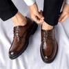 Černé ležérní pánské kožené boty pro business Módní gentlemanský styl Denní kancelářské outdoorové volnočasové párty Ženichovy boty 38-48