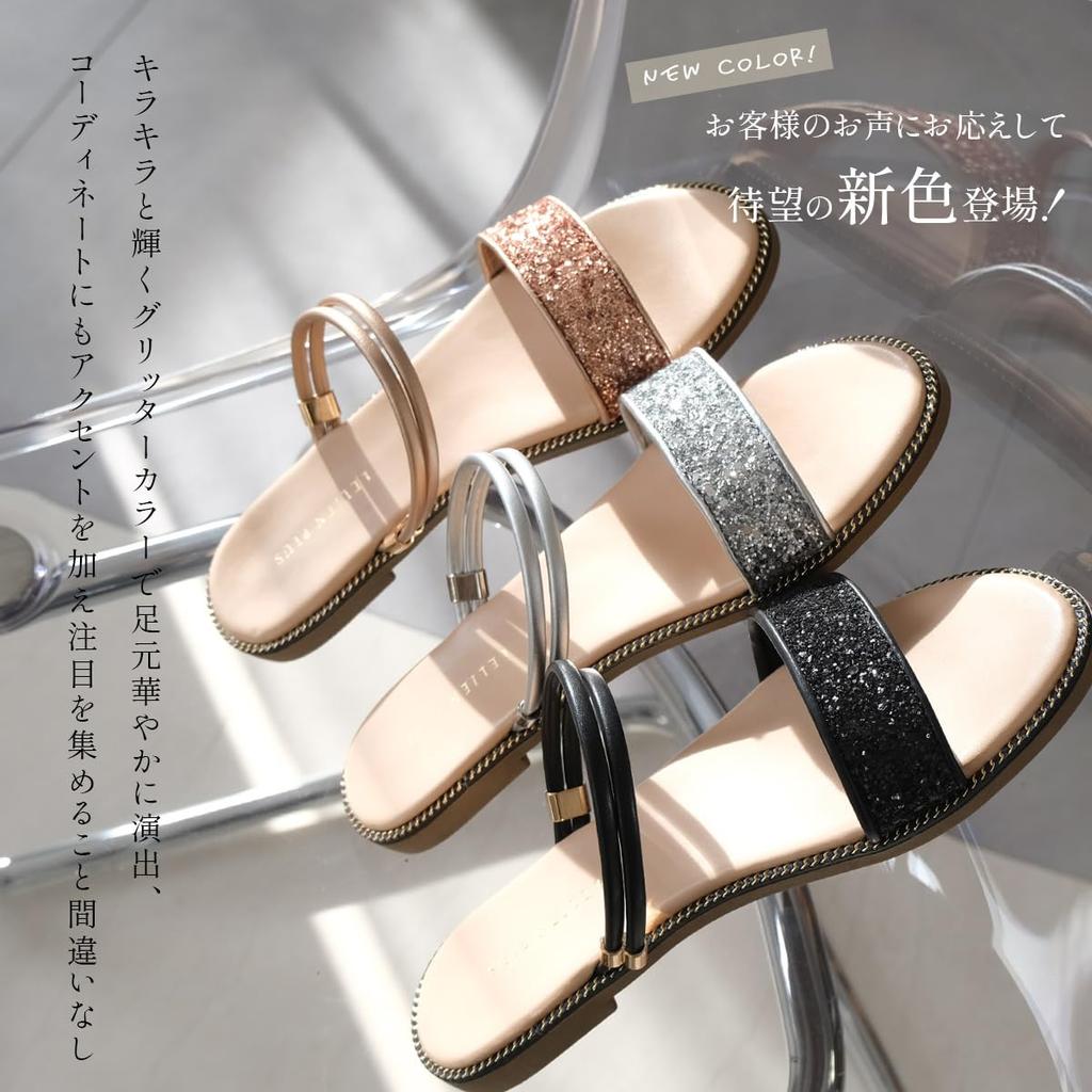 2WAY Double Strap Sandals Flat FX2104 White Silver [AmiAmi] 1.5cm Women's (L(24.0cm), Python)