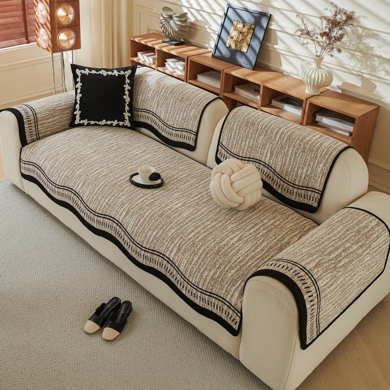 Chenier Special-Shaped Sofa Cushion  New Four-Season Universal Straight Row Three-Person Sofa Seat Cushion Non-Slip Cover Cloth Towel