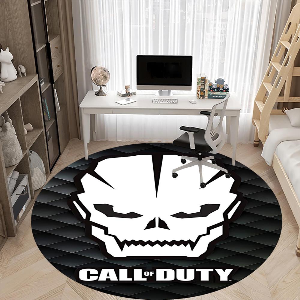 1pc Call of Duty Office Round Area Rug, Indoor Mat Suitable For Office, Under Office Chairs Bedroom Living Room Home Decor, Room Deco