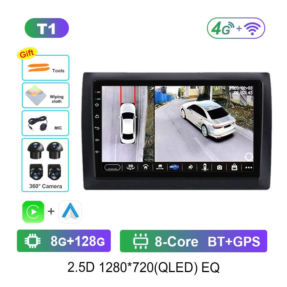 Car Radio Multimedia Player Android 14 for Fiat Stilo 2002 - 2010 4G DSP Stereo Navigation GPS Bluetooth QLED Touch Screen