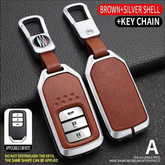 Zinc Alloy TPU Car Key Fob Case Cover For Honda Civic Accord CR-V HR-V Fit Pilot