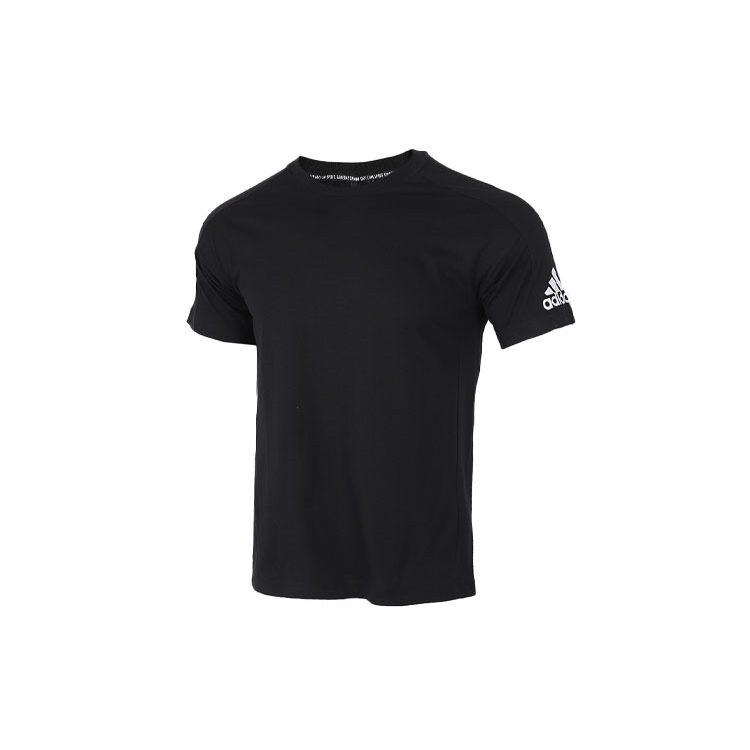 adidas T Shirts Men's Black Crew Neck Moderate Straight Fit FL3949