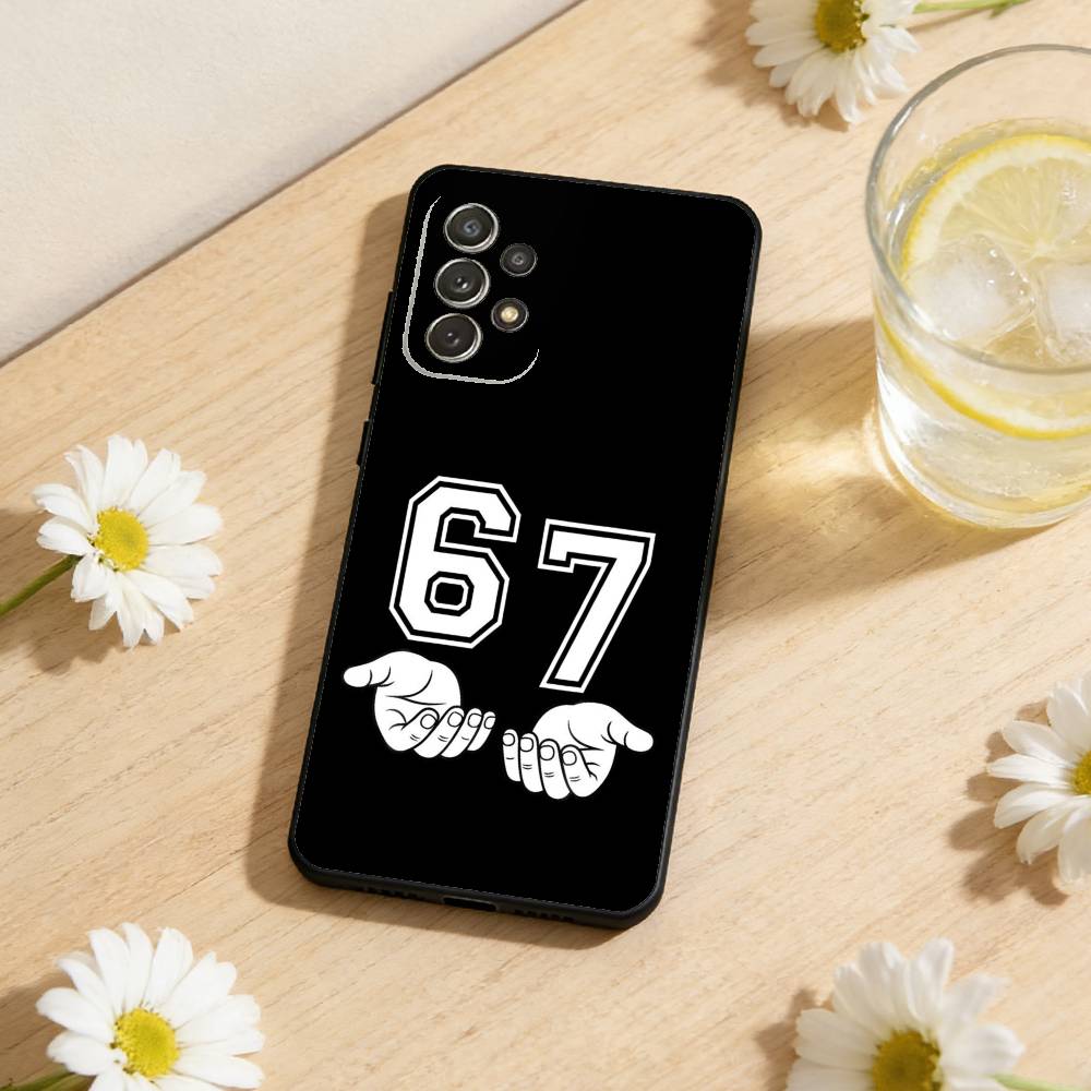 67 Six Seven Phone Case For Samsung S26,S25,S24,S21,S22,S23,S30,Ultra,S20,Plus,Soft Silicone Black Cover