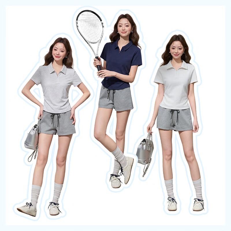 MJ STYLE Damen Raffiniertes Slim Fit T-Shirt mit Polokragen und kurzen Ärmeln