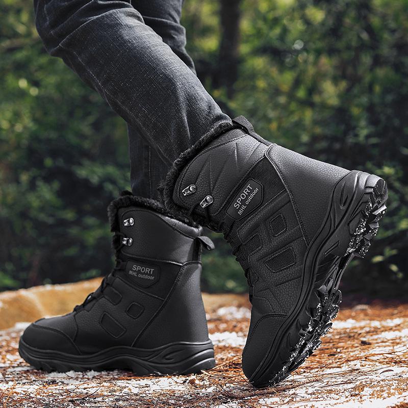 Men's Harbin Snow Boots: Winter Non-Slip, Warm, Comfortable, Thick Cotton, Large Size Combat Style.