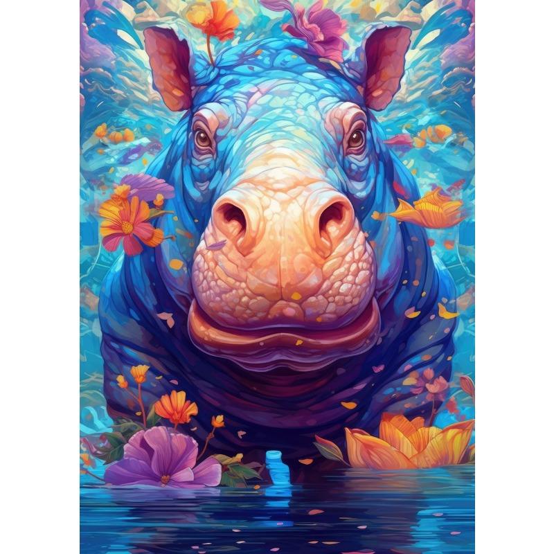 Portrait Floral Animal Portrait Panda Koala Owl Tiger Rabbit Art Posters Canvas Painting Wall Prints Picture for Room Home Decor