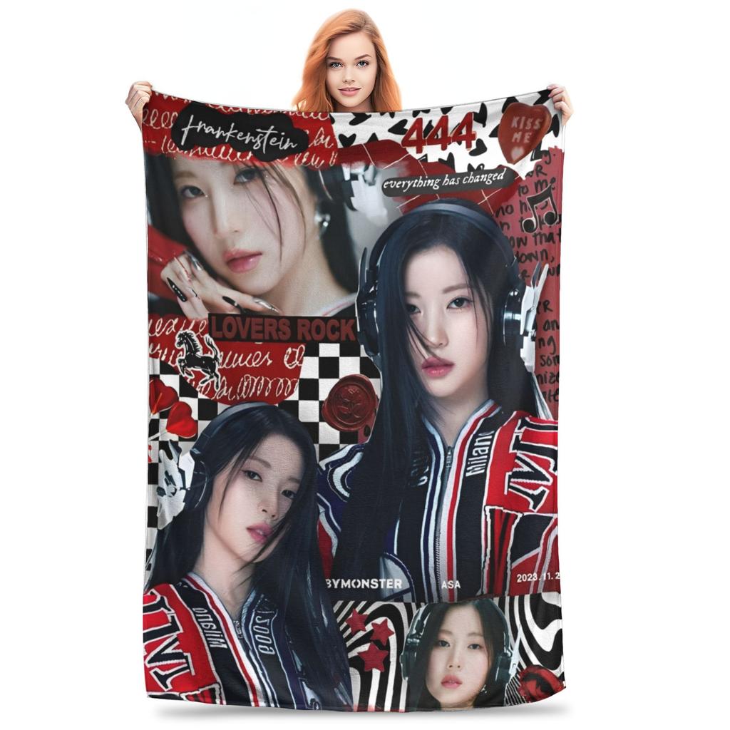 Babymonsters KPOP Flanellen Deken Geweldige Plaid Dekens voor Thuis 200x150cm Spreien,