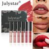 JULYSTAR Professional Soft Matte Lip Cream Set 6 Pieces Long-Lasting Waterproof Velvety Liquid Lipstick Nude Red Lip Makeup Gift Box for Women